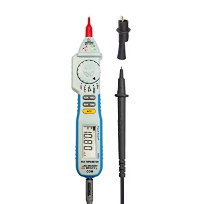 Imagen de PeakTech 1080 probador digital de voltaje NCV con pantalla LED, multímetro manual, voltímetro, medición corriente, continuidad, CA/CC, 2000 recuentos, medidor máx. 600 V