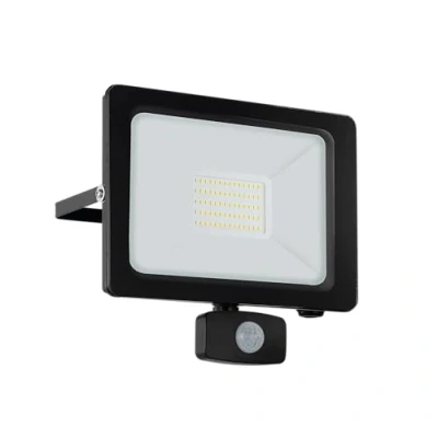 Imagen de Eglo LED aplique de pared Faedo 3, aluminio negro, con sensor movimiento, blanco neutro, IP65