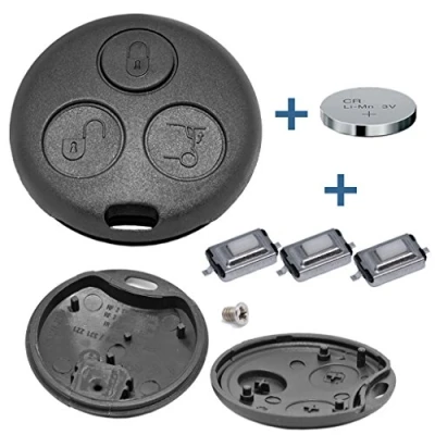 Imagen de Mando a distancia para llave de coche, 1 carcasa + 3 microbotones pila CR1225 tornillo adecuado Smart