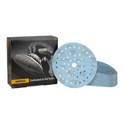 Imagen de Mirka Galaxy papel de lija epoxi 150mm velcro grano 800 para el lijado resina epoxi, madera, rivertable / 50 unidades discos