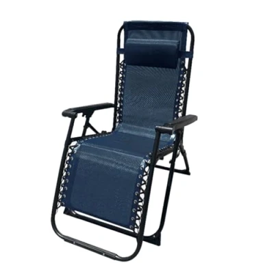 Imagen de Tumbona Plegable Acero con COJIN Jardin 90X66X108 CM Gravedad Cero (Azul Oscuro)