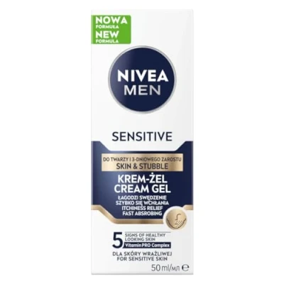 Imagen de NIVEA MEN Gel facial sensible para la cara y barba de 3 días, 50 ml