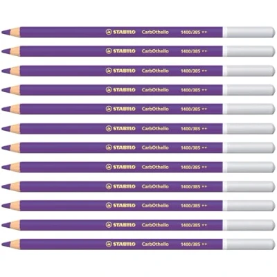 Imagen de Lápiz de Color tiza pastel STABILO CarbOthello Caja con 12 unidades violeta intenso