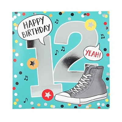 Imagen de Depesche 11515 022 Tarjeta de cumpleaños con número 12 (15,5 x 15,5 cm), diseño texto en el interior