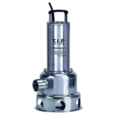 Imagen de TIP Bomba Sumergible de Agua Sucia Extrema 700/16 3 IX (Motor Fases 400 V, 42.000 l/h, para lixiviación, Uso Continuo hasta 50 C líquidos, Aprox. 4 min 95 Posible) 30275