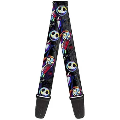 Imagen de Correa para guitarra Pesadilla antes de Navidad, Jack Sally Pose Electric Glow 2 pulgadas ancho