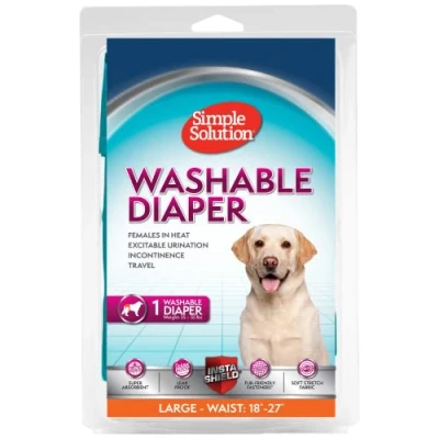 Imagen de Simple Solution Pañales Reutilizables Lavables para Perras, Absorbentes con Ajuste a Prueba de Fugas, Micción Excitable o Incontinencia 1 x XS Pañal Perras