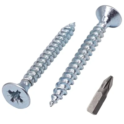 Imagen de SKIR&#039;CO Paquete de 100 tornillos acero chapado en zinc 4,5 x 40 mm, cabeza avellanada Pozidriv, aglomerado, PZ totalmente roscado (100, mm)