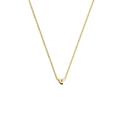 Imagen de SINGULARU Collar Personalizado Single Letter Colgante en Plata de Ley 925 con Acabado Baño Oro 18 Kt. Cadena Talla Unica Joyas para Mujer Letra V