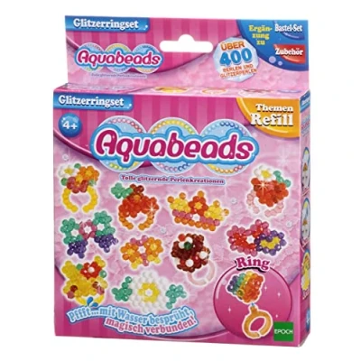 Imagen de Aquabeads Juguetes de construcción Juego Anillos Purpurina, Multicolor, 400 Perlen (Epoch para Imaginar 79928)