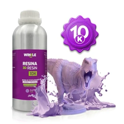 Imagen de WINKLE Resina 3D 10K Morado 1kg Impresora Lavable al Agua Impresoras DLP y LCD Resistente a los Impactos Alta Precisión Bajo Olor Acabado Detallado