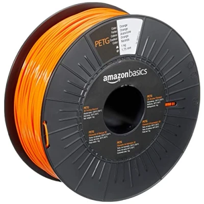 Imagen de Amazon Basics Filamento para impresora 3D, tereftalato de polietileno (PETG), cinta 1 kg, 1.75 mm, naranja