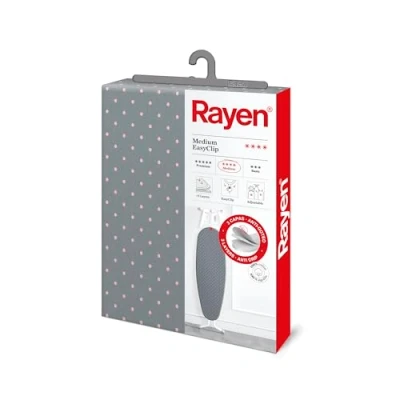 Imagen de Rayen Funda Tabla de Planchar Universal Ajuste EasyClip 3 capas: Espuma, Muletón, tejido 100% Algodón Gama Medium Medida: 130 x 47 cm Estampado