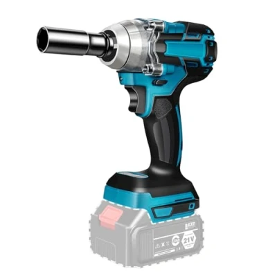 Imagen de Atornillador de impacto con batería 1/2 pulgadas, sin escobillas, 520 Nm, 18 V, compatible luz LED, para Makita (sin batería, cargador)