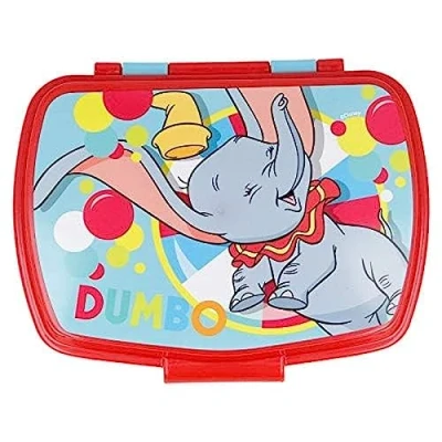 Imagen de ALMACENESADAN 2636; Sandwichera Rectangular Multicolor Dumbo; Producto de plástico, Libre BPA; Dimensiones Interiores 16,5x11,5x5,5 cm