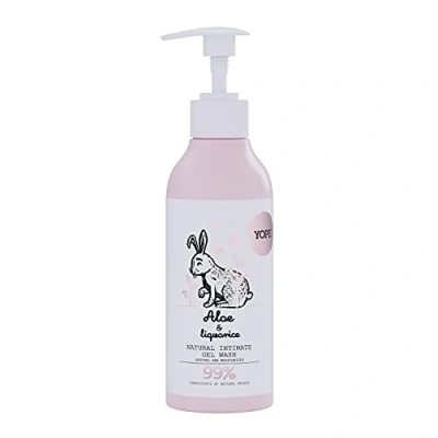 Imagen de YOPE Gel de higiene íntima Ácido láctico Sorbitol Pantenol pH reducido Regenerador Calmante Irritante 99% Ingredientes naturales Vegan formula Aloe y regaliz 300ml