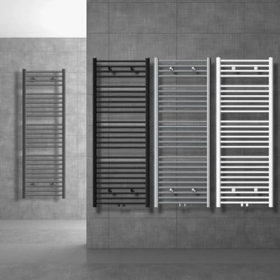 Imagen de ECD Germany Radiador toallero baño 500 x 1200 mm Antracita recto con conexión lateral calefaccion