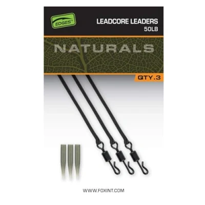 Imagen de Fox Naturals Leadcore Líderes 75cm (50lb) (3 piezas) Bajo de línea carpfishing