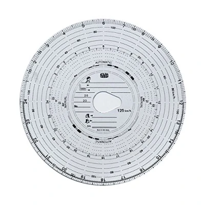 Imagen de 10 paquetes Discos de Diagrama para velocímetro cuentakilómetros hasta 125 km/h, hojas control 24 tacógrafo tachographen