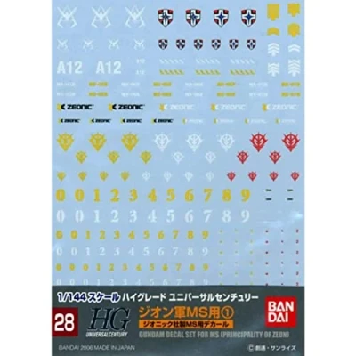 Imagen de BANDAI NAMCO Entertainment Gundam Decal 028 hguc Set for ms Zeon 1