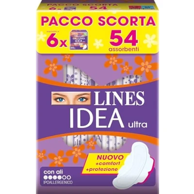 Imagen de Lines Idea Ultra Día con Alas, paquete de 54 compresas