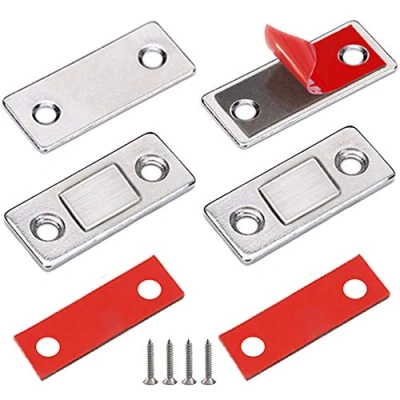 Imagen de Iman Puertas Armario Jiayi 2 Pcs Cierre Magnetico Ultra fino Pestillo Puerta Corredera Armario, Adhesivo de Cocina Mueble Cajones Alacena Clausura