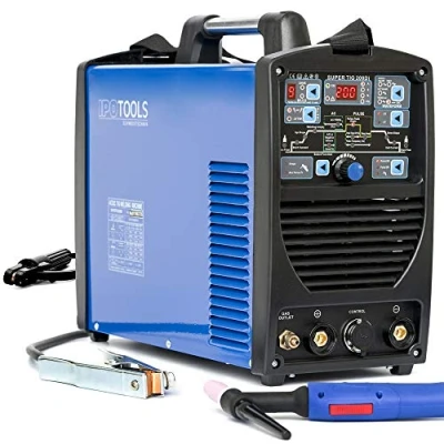 Imagen de Soldador Inverter TIG IPOTOOLS SUPERTIG 200DI Maquina de Soldar AC DC Unidad Soldadura con 200 amperios totalmente digital encendido HF, Función pulso, MMA, IGBT