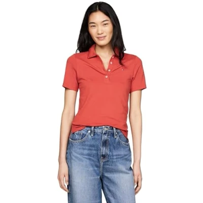 Imagen de Tommy Hilfiger 1985 SLIM Polo, Mujer, Talla: Small, Terra red