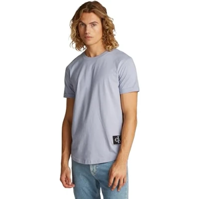 Imagen de Calvin Klein Jeans Badge TURN UP Sleeve Camiseta básica, Hombre, Talla: Large, Aleutian