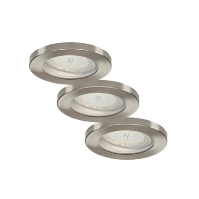 Imagen de ELC Delfan empotradas LED baño 3 piezas plata