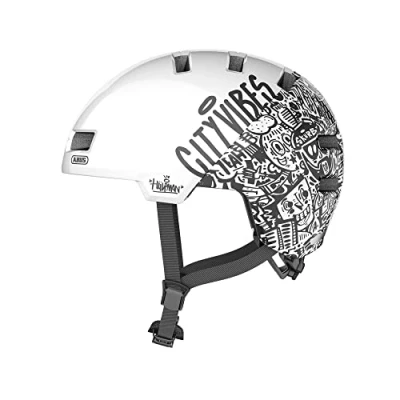 Imagen de Abus SKURB Ace Casco de Bicicleta, Unisex Adulto, Negro/Blanco (city vibes), M (55 59 cm)