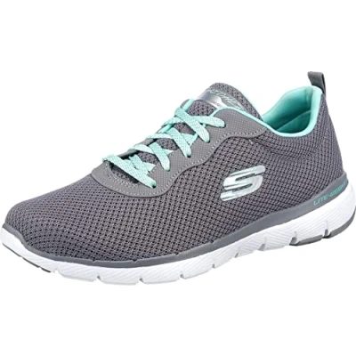 Imagen de Skechers Flex Appeal 3.0 First Insight, Sneakers Mujer, Gris (Gray Mesh Mint Trim), 36.5 EU