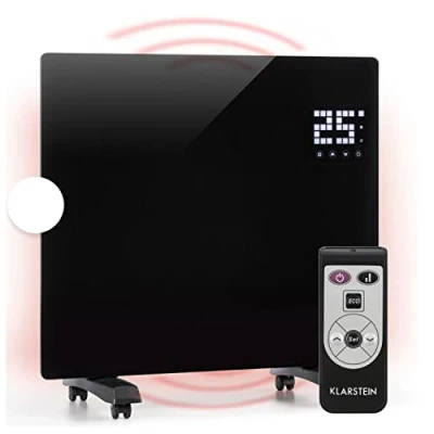 Imagen de Klarstein Radiadores Electricos para Casa, Estufa Electrica de 2000W con Ruedas, Radiador Electrico Silencioso, Portátil y Delgado, Estufas Panel Pared, Pantalla Termostato