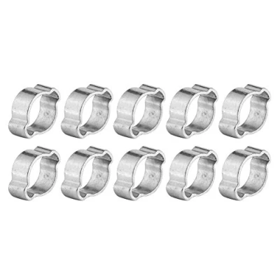 Imagen de Abrazaderas de Manguera Doble Oreja 10 Piezas 2 Abrazadera Aire Comprimido Acero Inoxidable para Tubería Gas Combustible 5 23 mm (15 18mm)
