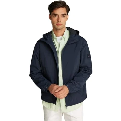 Imagen de Tommy Hilfiger Cortavientos Hombre Hooded deportivo, Azul (Desert Sky), L