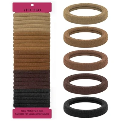Imagen de YISCOKO gomas pelo de coleteros mujer goma para el accesorios gomillas mujer(50 piezas, 5 colores)