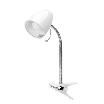 Imagen de Aigostar Lámpara de Escritorio con Pinza Retro， Lampara Lectura sin Bombilla， Flexo LED para Cama Compatible Bombillas Modelo E27 (Máx. 240V)， cable 153 cm， Blanco