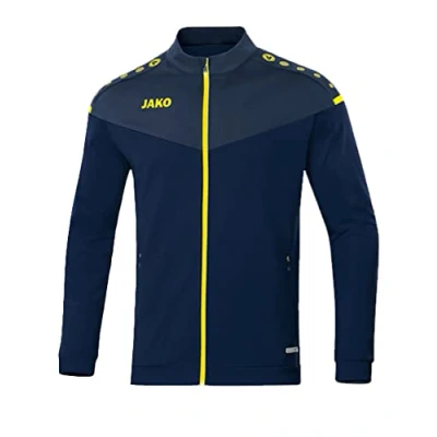Imagen de JAKO Chaqueta de poliéster Champ 2.0 para Hombre, poliéster., 9320, azul marino/azul oscuro/amarillo neón., small