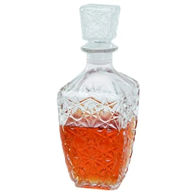 Imagen de your castle Botella de Vidrio con Tapa para Whisky, Coñac, Licor Decantador Whisky Botellas 900 ml, 23x9x9cm