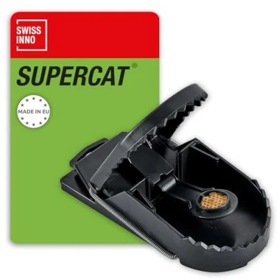 Imagen de Trampa para Ratas SuperCat: eficiente percusión con Cebo Natural sin Veneno, Lista Usar, 1 + 3 cebos de Repuesto