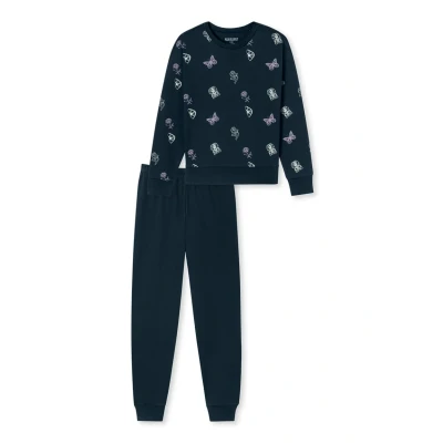 Imagen de Schiesser Schlafanzug Set Pyjama Warme Qualitäten Frottee Fleece Sweat Größe 140 bis 176 Juego de Pijama, Nachtblau_181981, 152 para Niñas