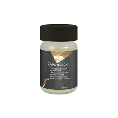 Imagen de KREUL 84060 laca Zapon, protectora transparente para superficies metálicas brillantes, previene el deslustre, la decoloración y corrosión, 60 ml (Paquete de 1),