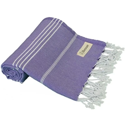 Imagen de Bersuse 100% Algodón Anatolia Toalla Turca Fouta de Baño y Playa Oeko Tex 95 x 175 cm, Púrpura Oscura