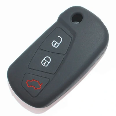 Imagen de CoverYourKey Finest Folia FE Carcasa de Silicona para Llave Coche con 3 Botones, Color Negro