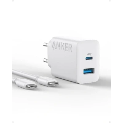Imagen de Anker Cargador iPhone Carga Rapida USB C de 20W, iPad, rápido con dual para 15/iPhone 15 Plus/iPhone Pro/iPhone Pro MAX/iPad y más (Incluye Cable 1,5m)