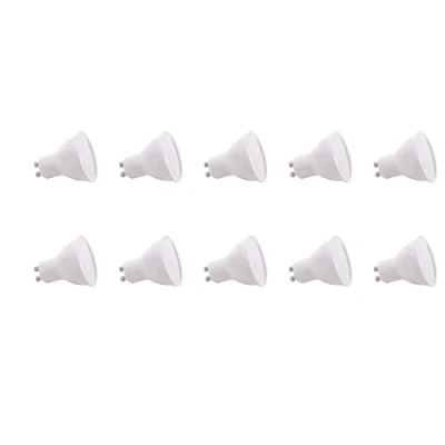Imagen de Jandei Pack de 10 Bombillas LED GU10 Dimmable 7W 6000K Blanco Frío para Lámparas Techo, Sistemas alumbrado, Navidad, Apliques Decorativos, Mesilla, Oficina, Despacho