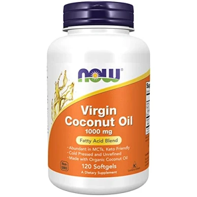 Imagen de Now Foods, Coconut Oil (Aceite de Coco), 1000 mg, 120 Cápsulas blandas, Probado en Laboratorio, Sin Soja, Gluten, No GMO