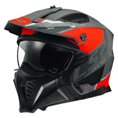 Imagen de LS2, Casco Moto Jet/Modular DRIFTER DEVOR Matt Silver Titanium Red, L