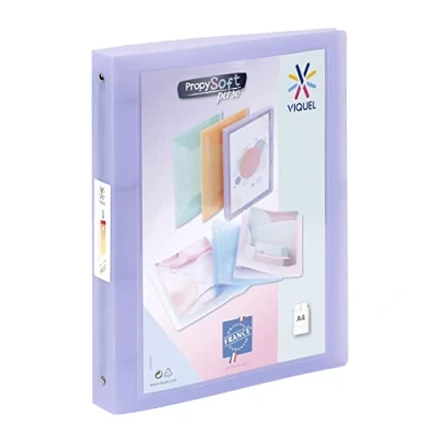 Imagen de Viquel Carpeta suave A4 MAXI personalizable con 4 anillas, respaldo de cm, para documentos A4, color morado translúcido