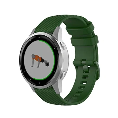 Imagen de Wownadu Correa Quick Release 18mm Compatible para Garmin Vivoactive 4S/ Vivomove 3S/ Venu 2S, Correas Verde Recambio Sport Silicona Pulsera Forerunner 255S/ 255S Music/ 265S